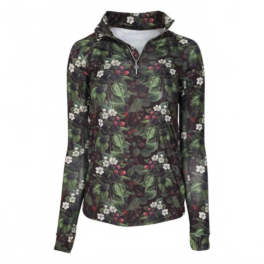 NEW DAPPLEBAY women's quarter zip shirt in blackberry daze